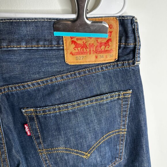 Levi's Mens - 527 Slim Bootcut - 34x30 - Jeans - Dark Wash Denim - Picture 7 of 10